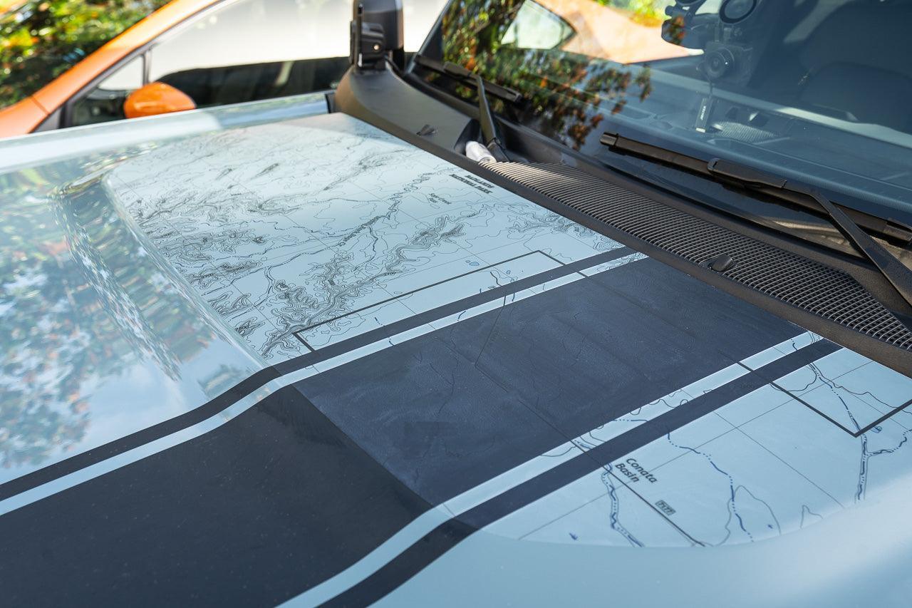 Stealth Clear Badlands Topographic Map Hood Overlay - 2021+ Bronco