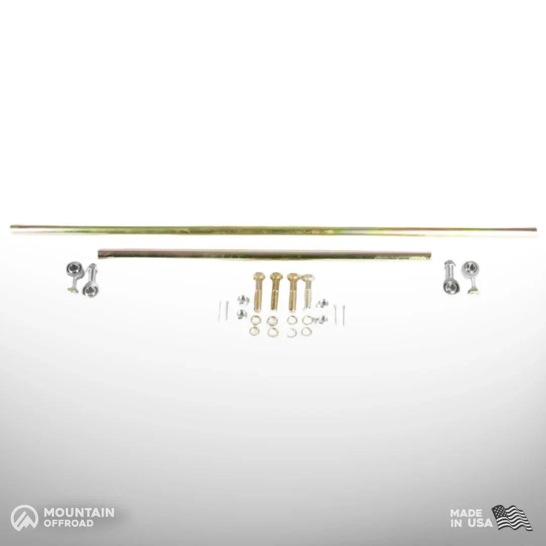Steering kit with tie rod, drag link, bolts, and hardware for Jeep CJ 1972-81 narrow track