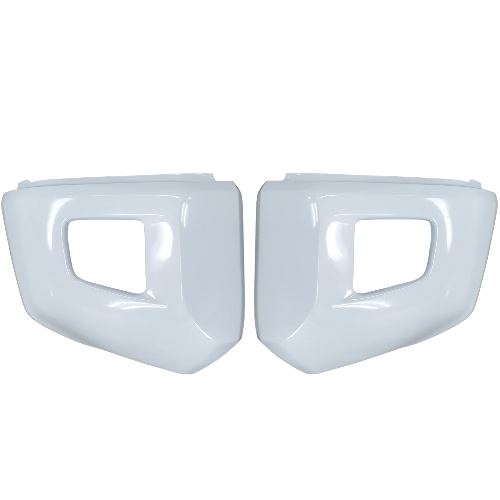 Super White II (Color Code: 040) BumperShellz Front Bumper Overlays for 2014-2021 Toyota Tundra, Chrome Delete Kit, Without Sensor Holes 