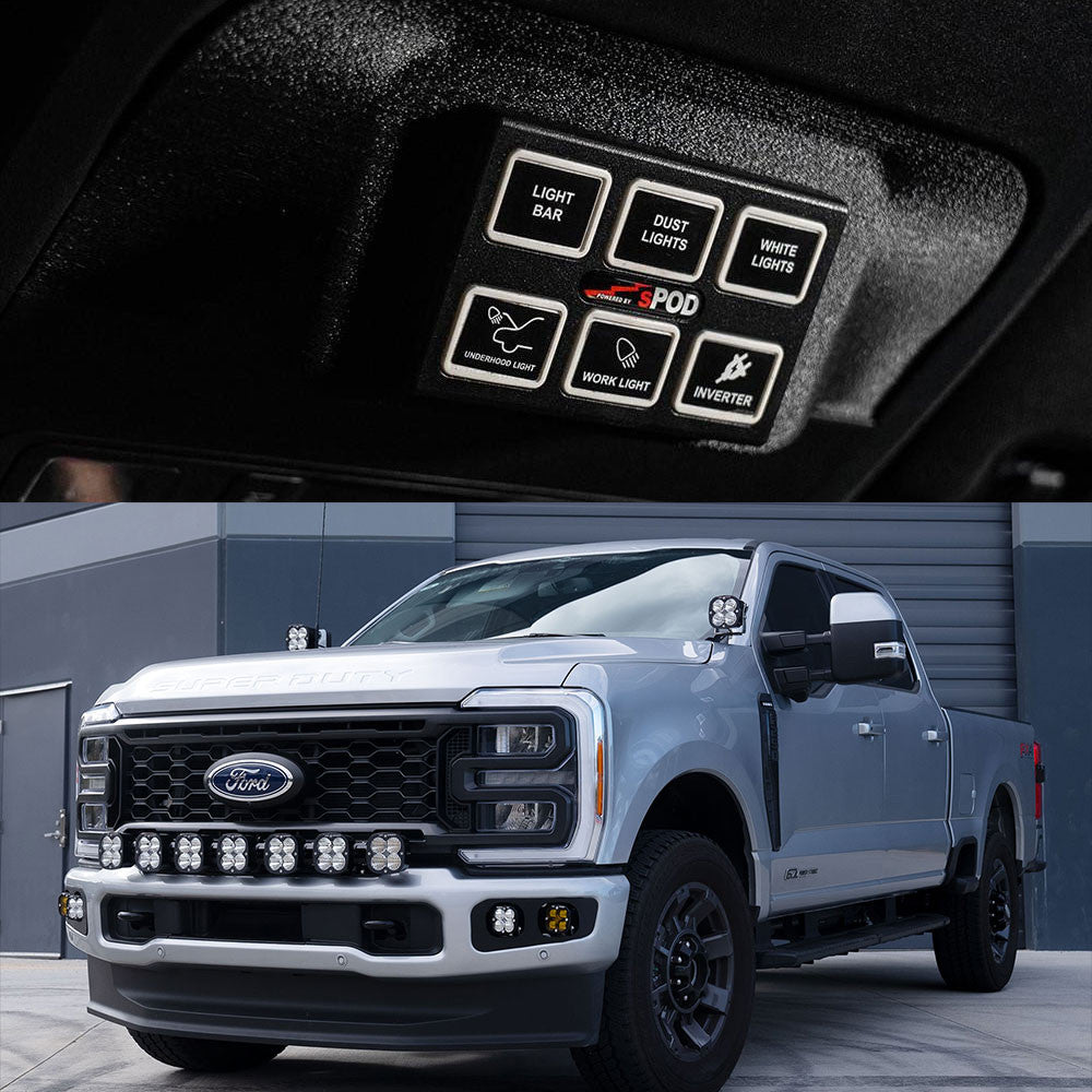 Baja Designs sPOD Mini6 SourceLT kit for 2023-2026 Ford F-250 and F-350 Super Duty