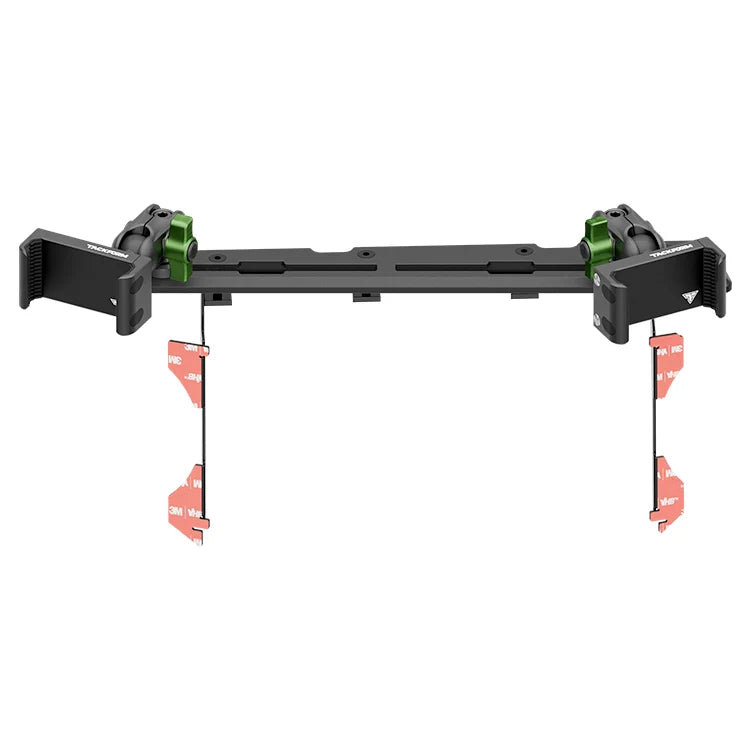 Tacoma dual phone mount dash bracket with green accents for truck interior organization
