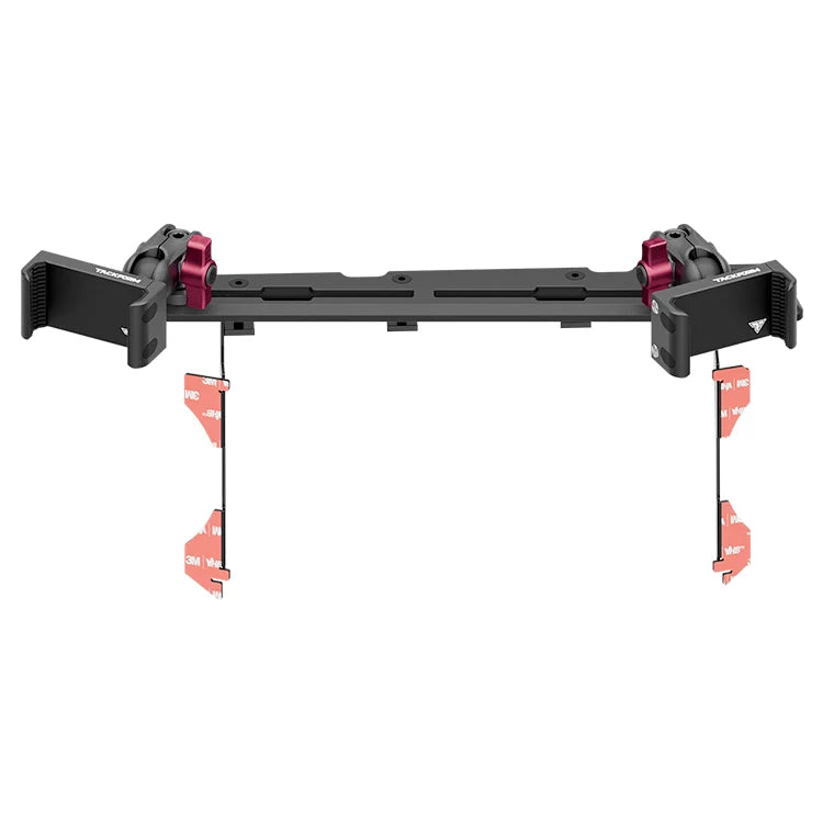 Tacoma dual phone mount dash bracket with pink accents for trucks, adhesive backing visible