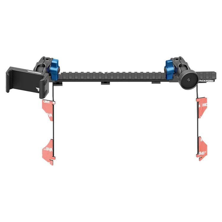 Tacoma dash mount bracket with adjustable phone holder and blue locking knobs