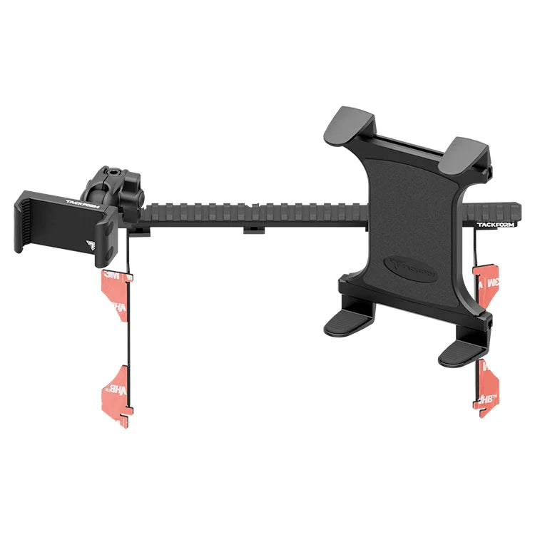 Black dash bracket phone and tablet mount with adjustable holders for Toyota Tacoma vehicles