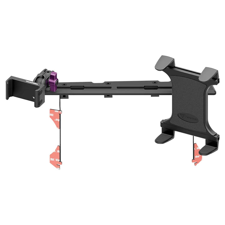 Toyota Tacoma phone and tablet dash mount bracket with purple accent and adhesive strips