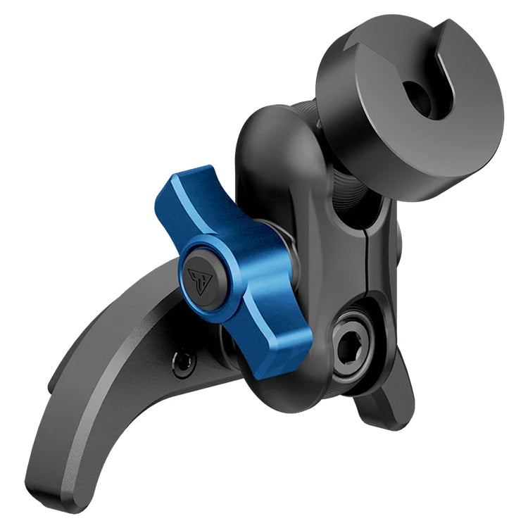 Black and blue vent mount CB microphone holder for Toyota trucks