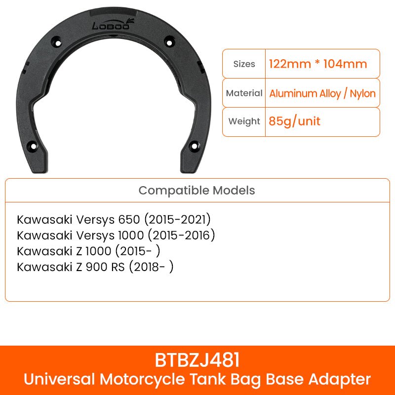LOBOO BTB15BK Motorcycle Tank Bag – Magnetic Mount, Waterproof, Compact Design