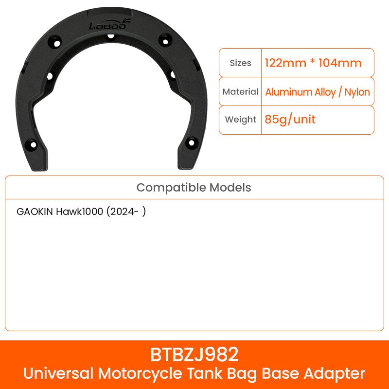 LOBOO BTB15BK Motorcycle Tank Bag – Magnetic Mount, Waterproof, Compact Design