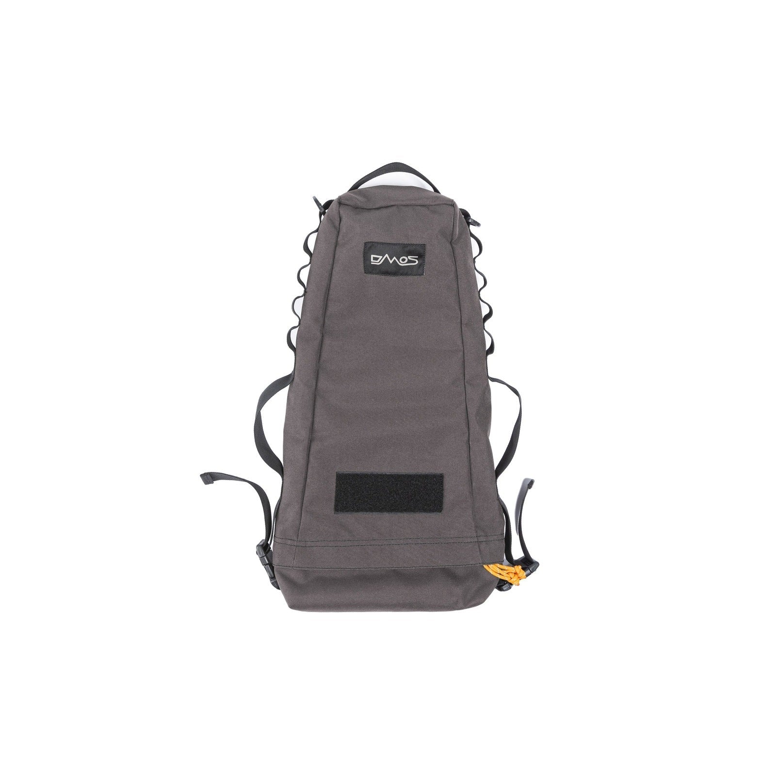 Gray compact shovel carrying bag with straps for overlanding or camping gear