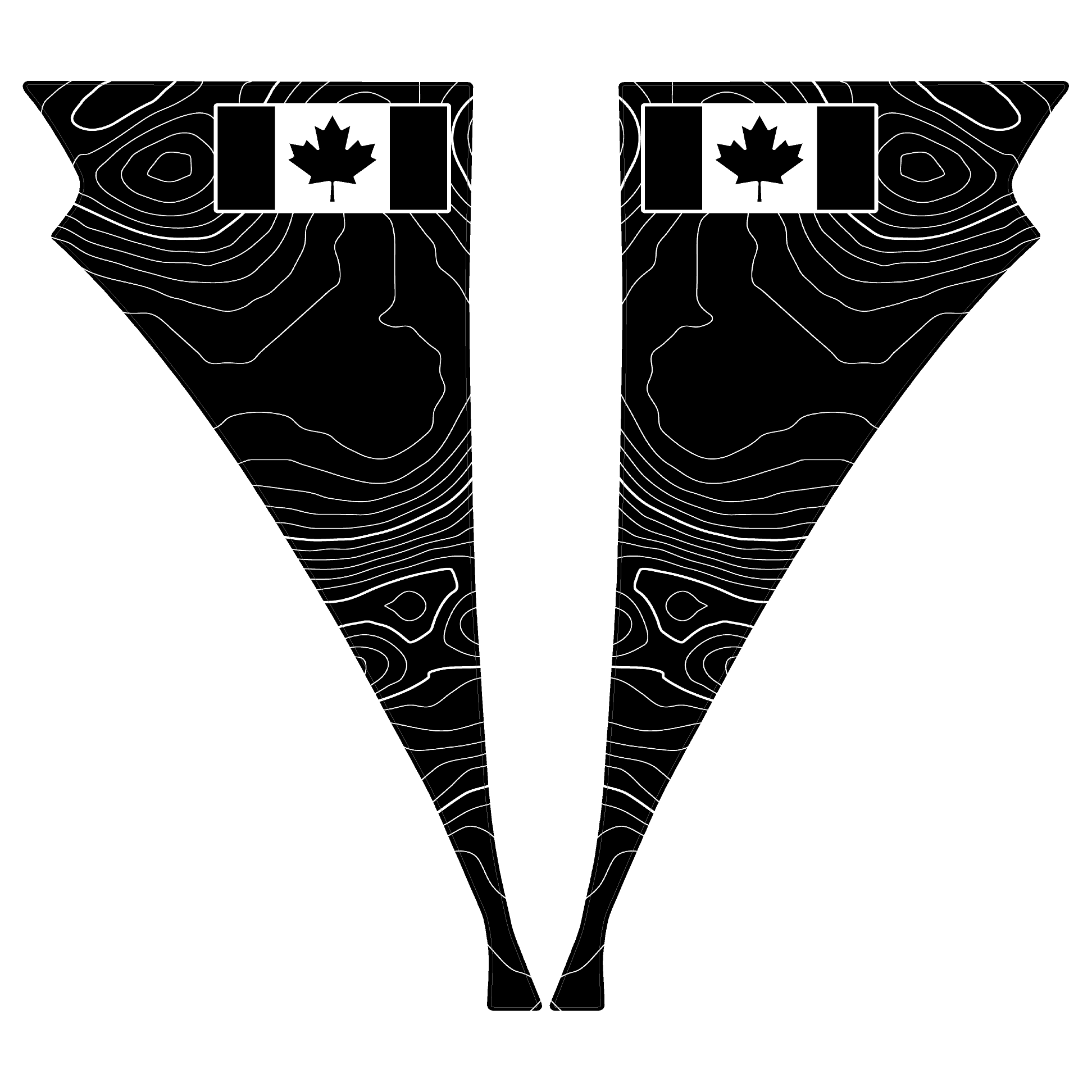 Topo American Flag Fender Overlays (Clear) - 2022+ Bronco Raptor