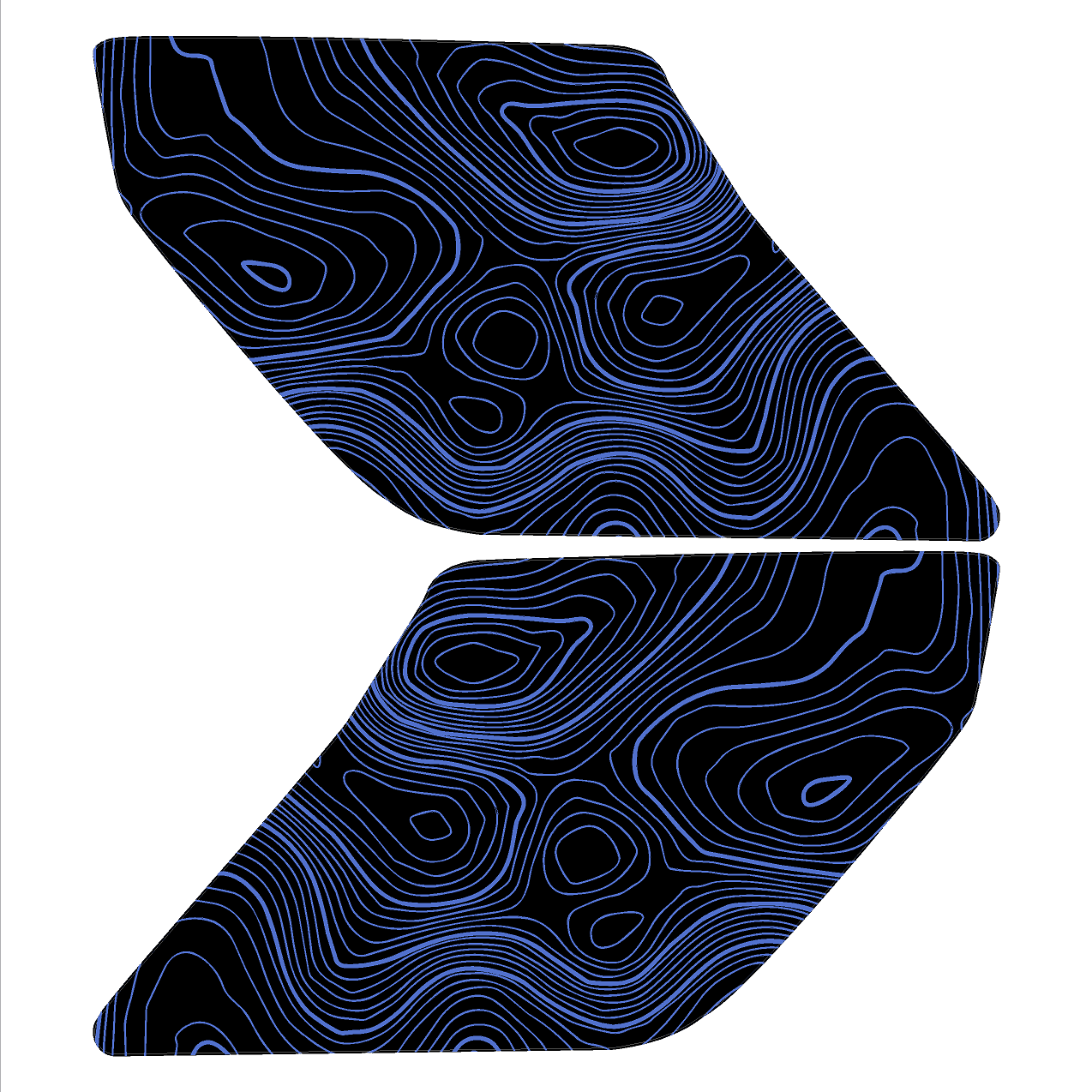 Topo Interior Sun Visor Overlays (Printed Series) - 2021+ Bronco (with Homelink)