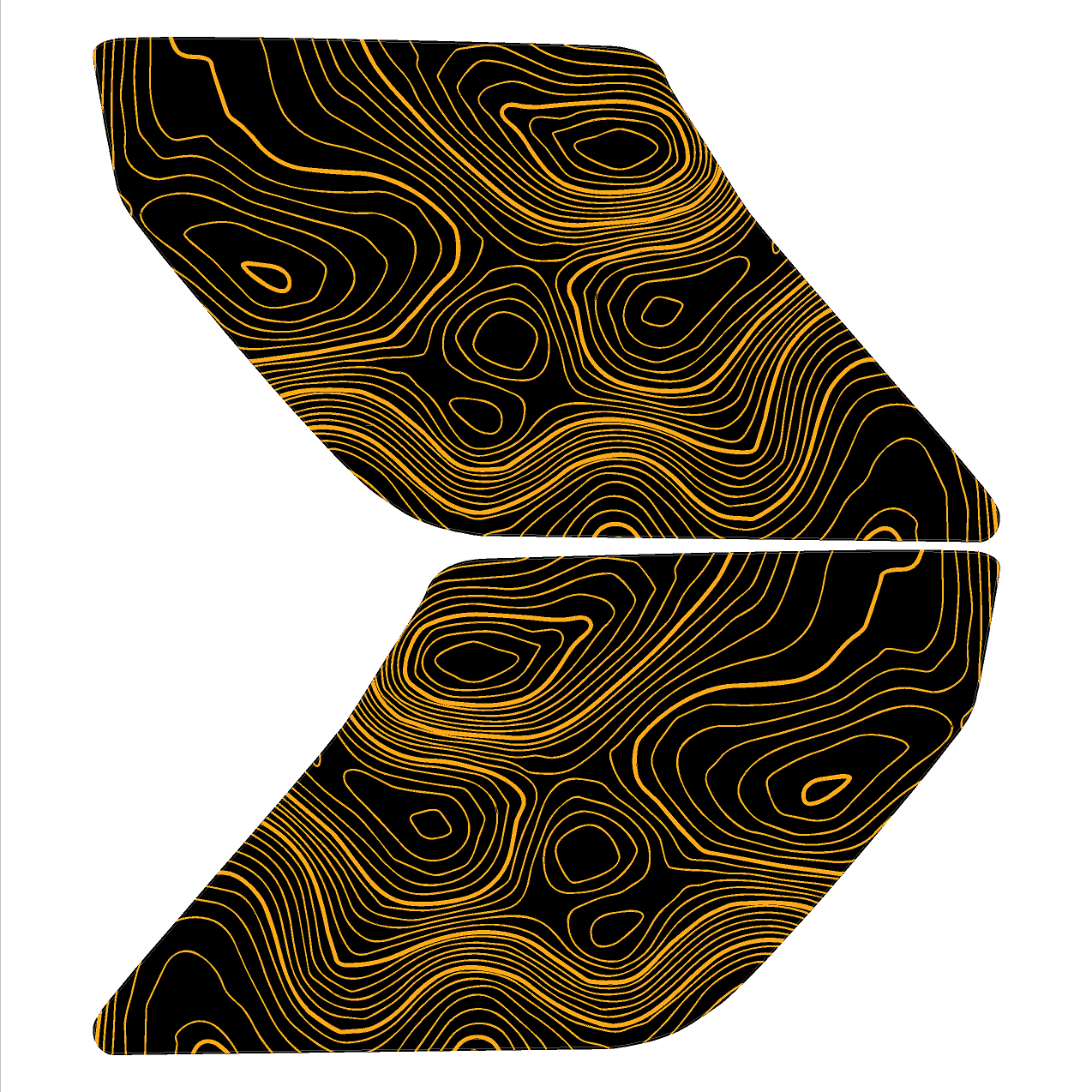 Topographic Interior Sun Visor Overlays - 2024+ Ranger Raptor (with Homelink)