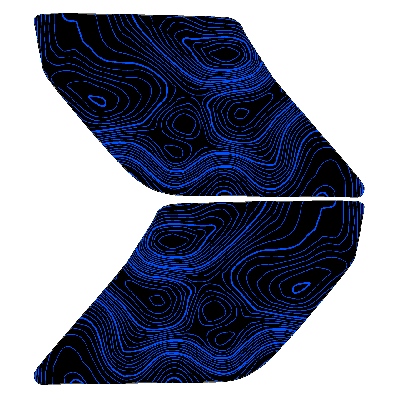 Topo Interior Lower Front Door Card Insert Overlays (Printed Series) - 2021+ Bronco 4 Door