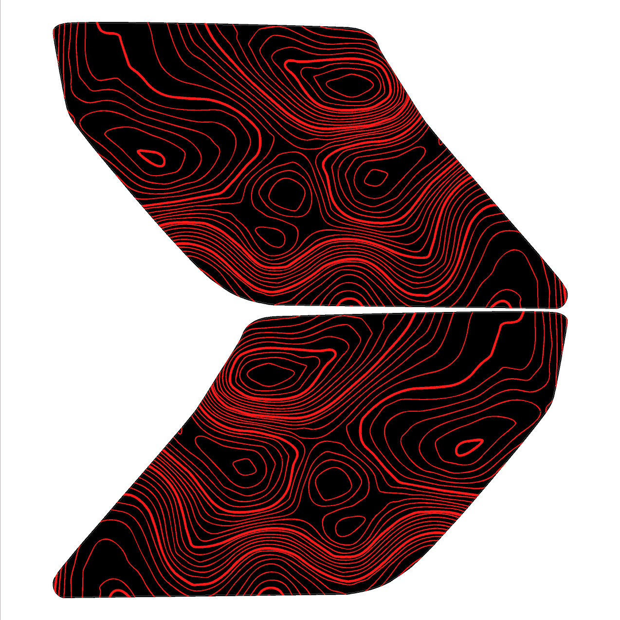 Topo Interior Sun Visor Overlays (Printed Series) - 2021+ Bronco (NO Homelink)