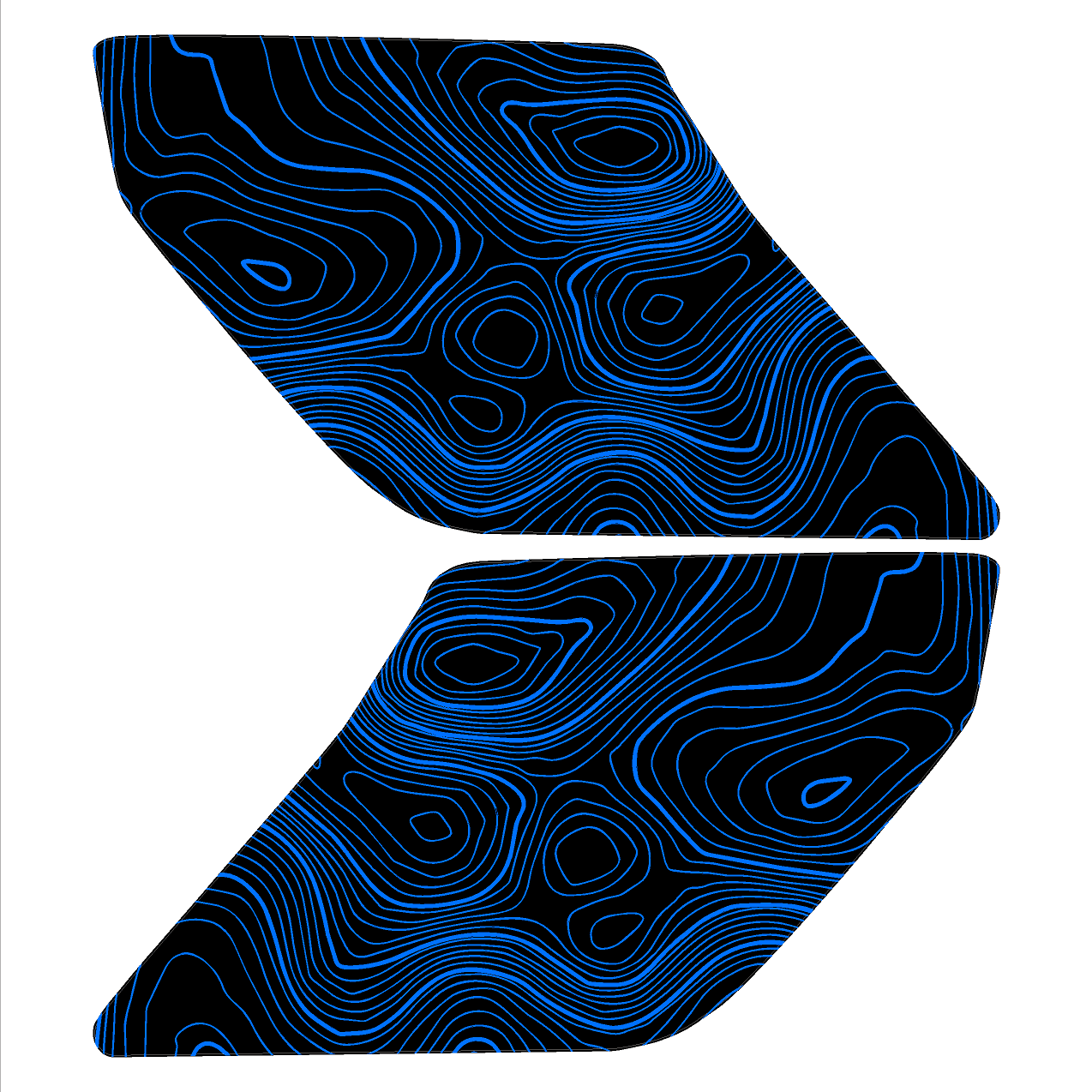 Topo Interior Sun Visor Overlays (Printed Series) - 2021+ Bronco (with Homelink)