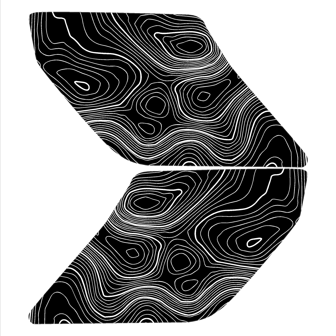 Topo Interior Sun Visor Overlays (Printed Series) - 2021+ Bronco (NO Homelink)