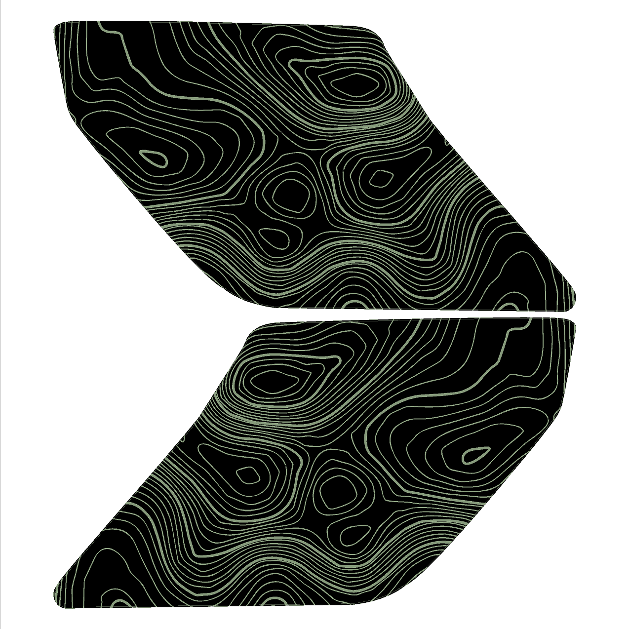 Topo Interior Door Handle Overlays - 2021+ Bronco