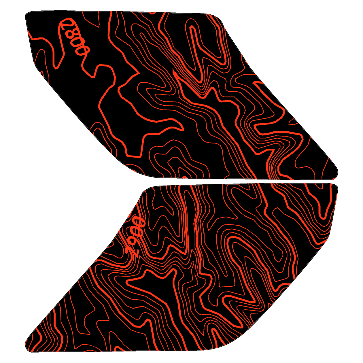 Topo Interior Sun Visor Overlays (Printed Series) - 2021+ Bronco (with Homelink)