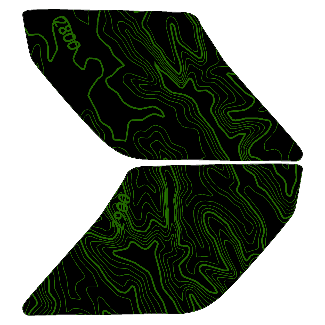 Topo Interior Sun Visor Overlays (Printed Series) - 2021+ Bronco (with Homelink)