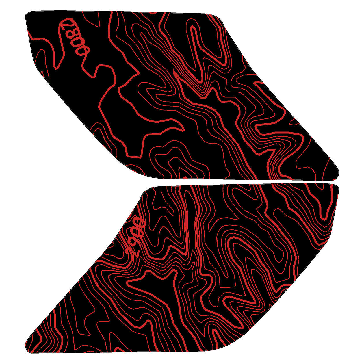 Topo Interior Sun Visor Overlays (Printed Series) - 2021+ Bronco (NO Homelink)