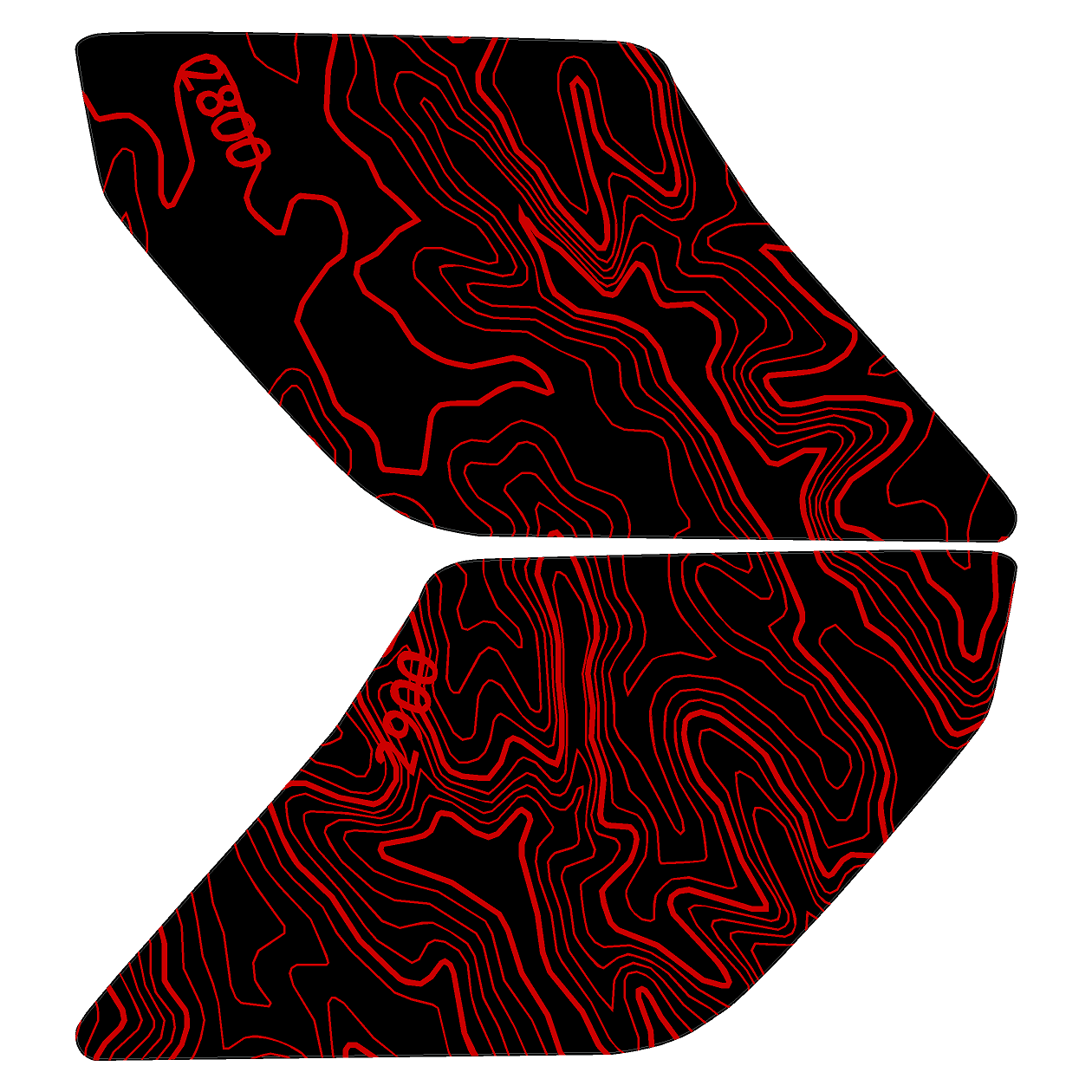 Topo Interior Lower Door Card Insert Overlays (Printed Series) - 2021+ Bronco 2 Door