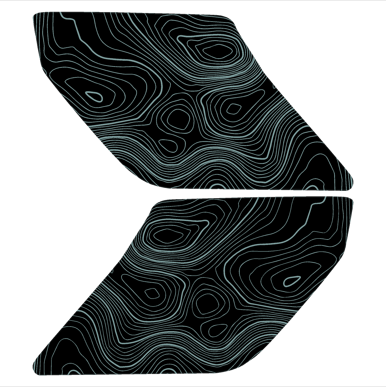 Topo Interior Sun Visor Overlays (Printed Series) - 2021+ Bronco (with Homelink)