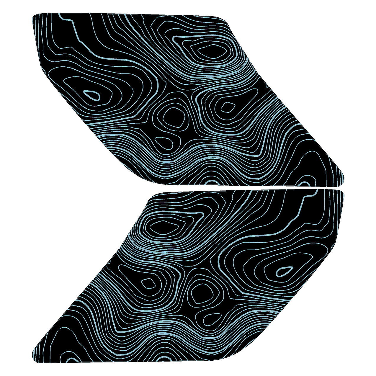 Topographic Interior Sun Visor Overlays - 2024+ Ranger Raptor (with Homelink)