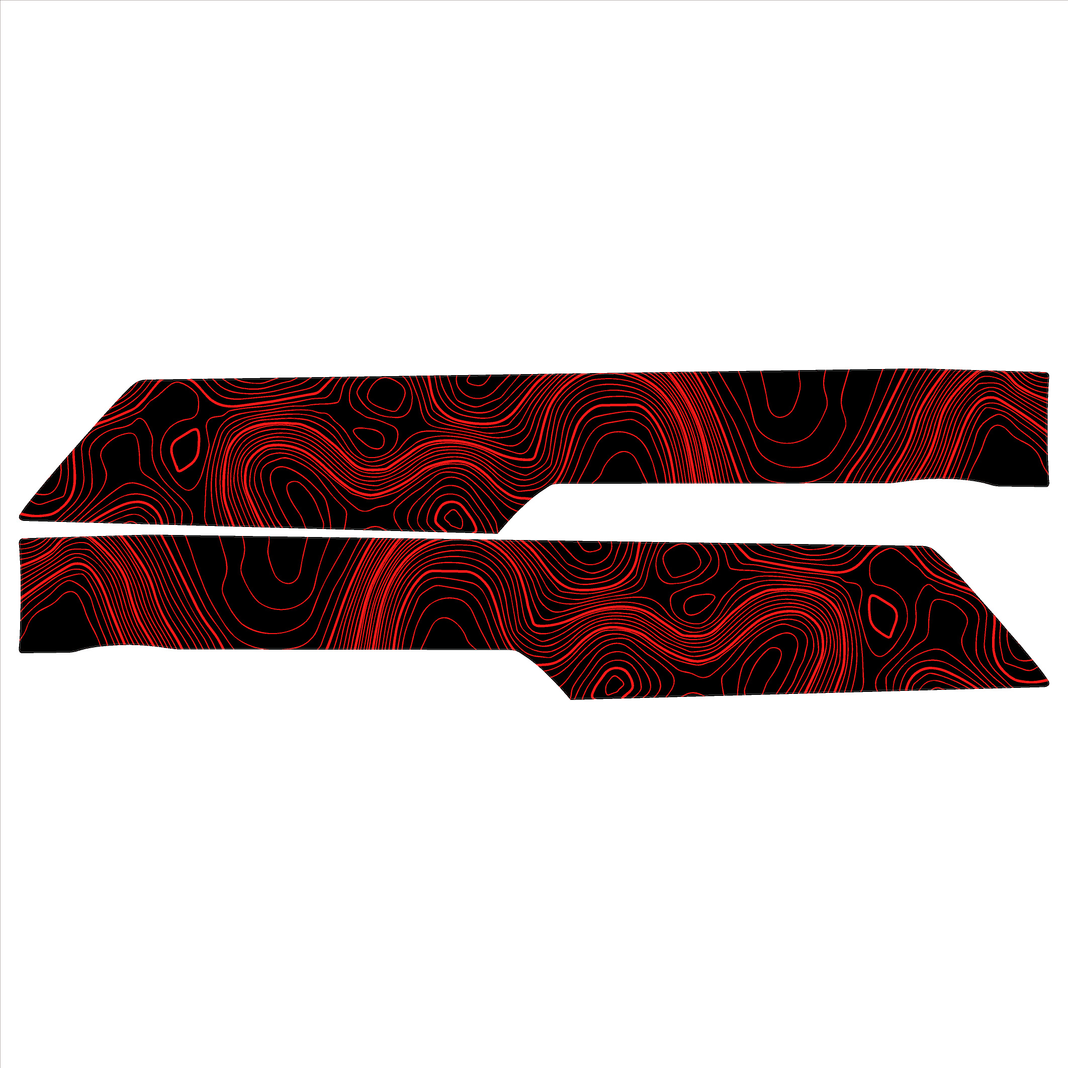 Topo Rear Interior Lower Door Card Insert Overlays (Printed Series) - 2021+ Bronco 4 Door