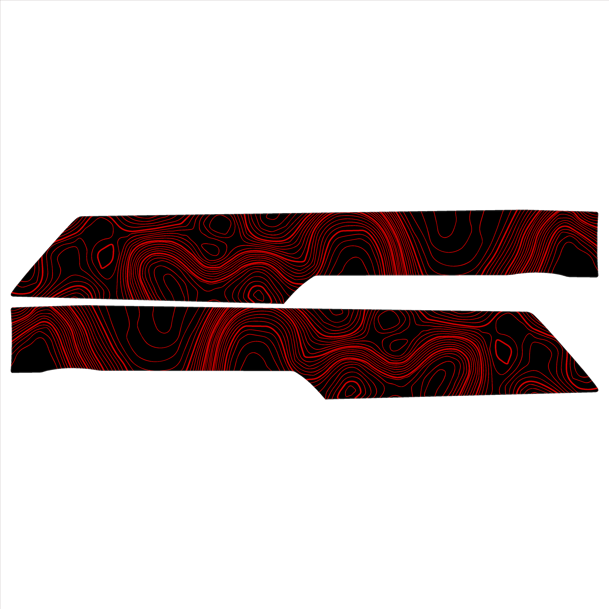 Topo Rear Interior Lower Door Card Insert Overlays (Printed Series) - 2021+ Bronco 4 Door