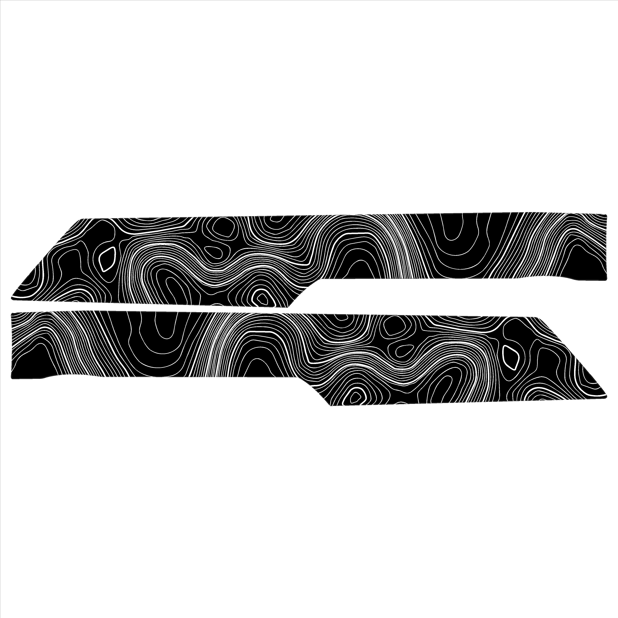 Topo Rear Interior Upper Door Card Insert Overlays (Printed Series) - 2021+ Bronco 4 Door