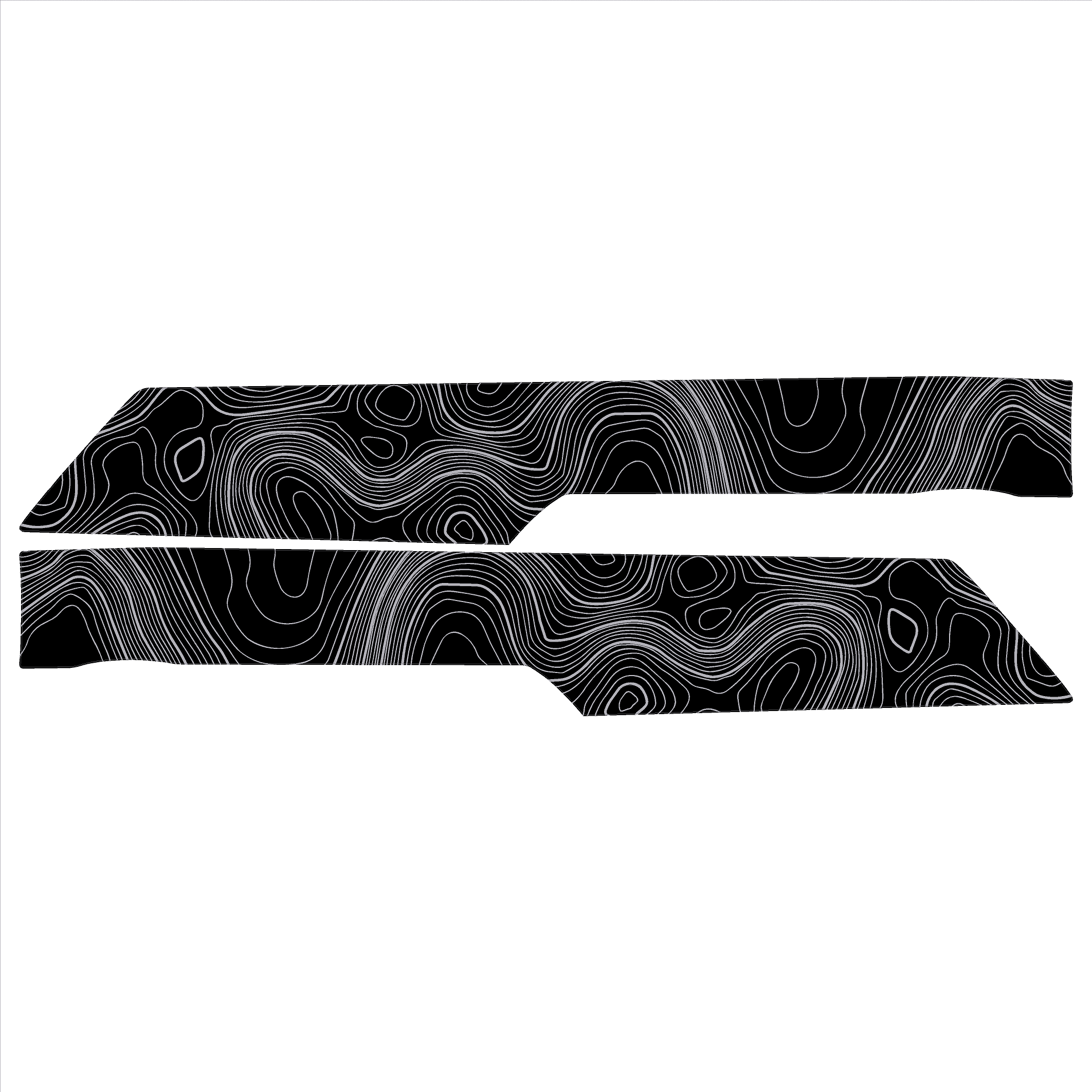 Topo Front Interior Upper Door Card Insert Overlays (Printed Series) - 2021+ Bronco 4 Door