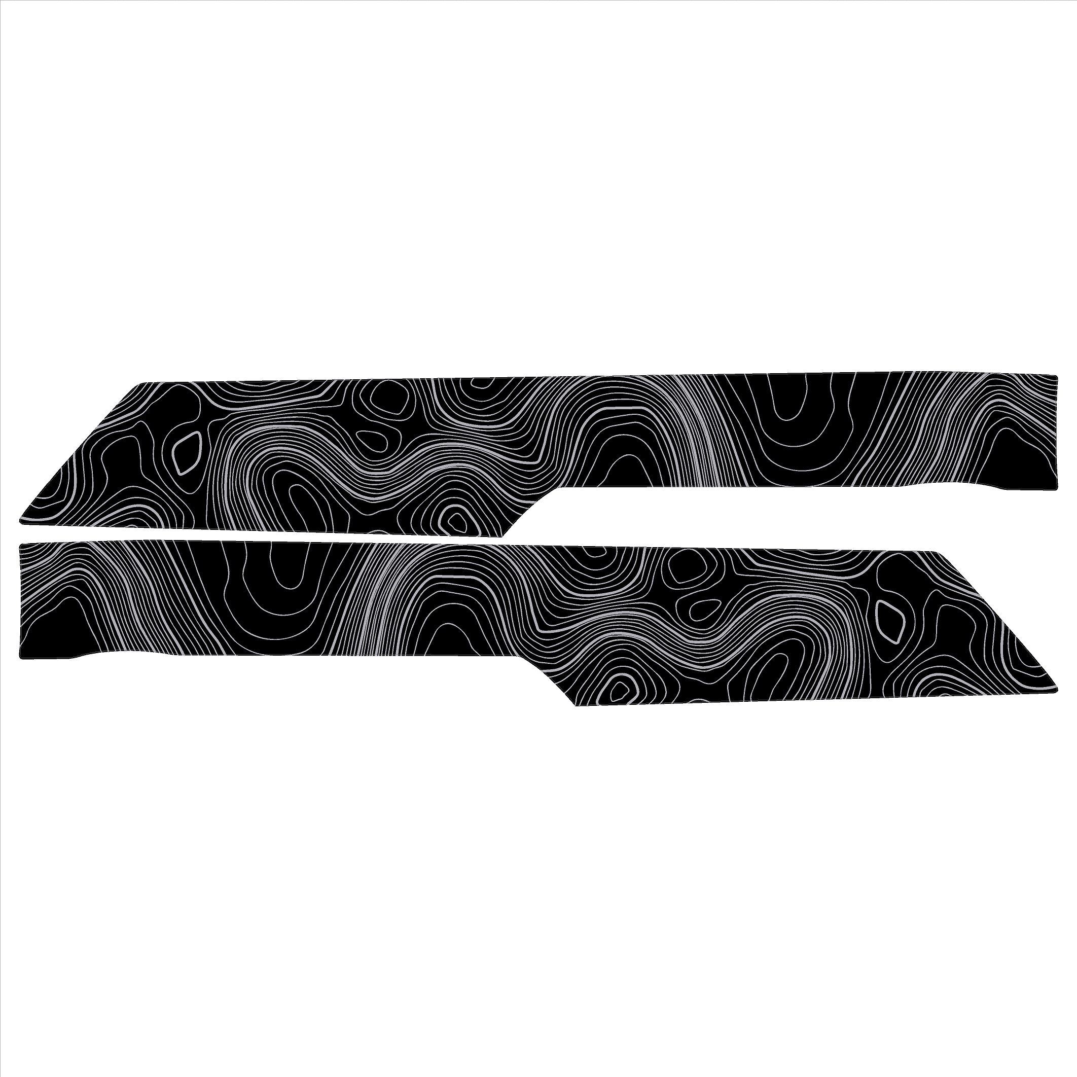 Topo Rear Interior Upper Door Card Insert Overlays (Printed Series) - 2021+ Bronco 4 Door