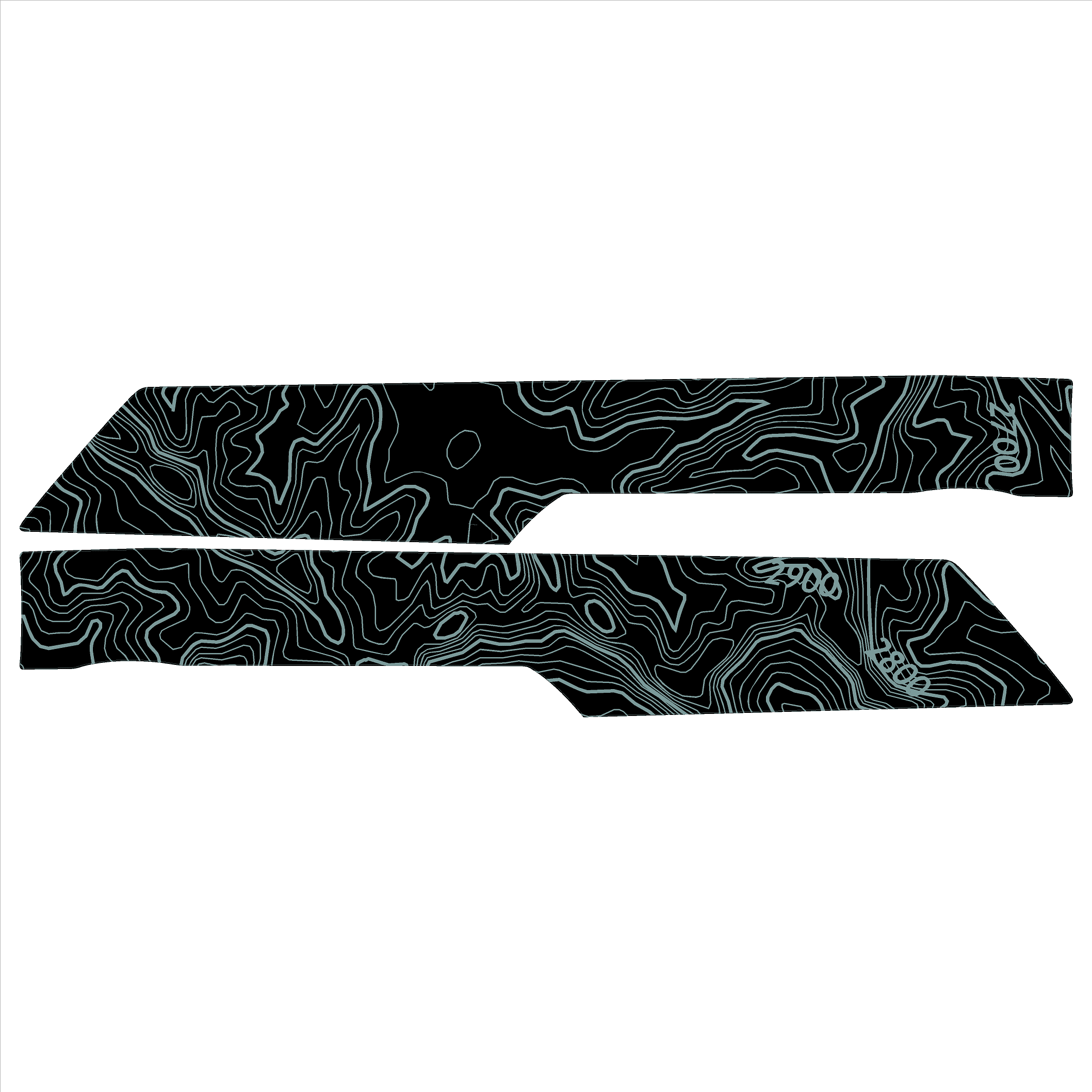 Topo Rear Interior Lower Door Card Insert Overlays (Printed Series) - 2021+ Bronco 4 Door