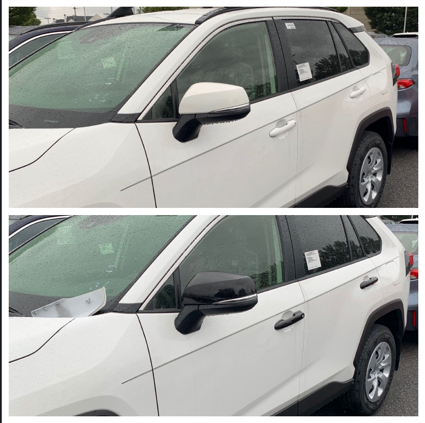 DH6299BLK 20-21 Toyota Highlander Works over Keyless Sensors 4 PCS Gloss Black Snap-on W/Tape Door Handle Cover