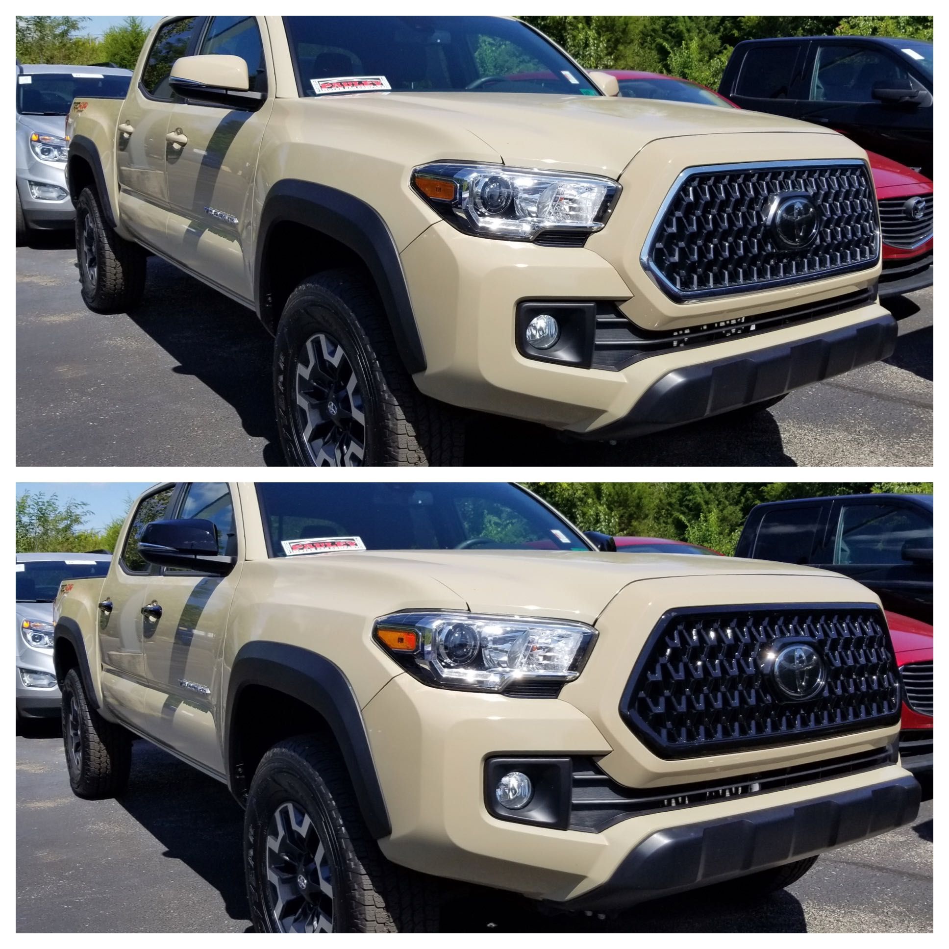 ABS6493BLK 18-19 Toyota Tacoma TRD Sport/Off-Road 1 PC Gloss Black Tape-on Grille Overlay