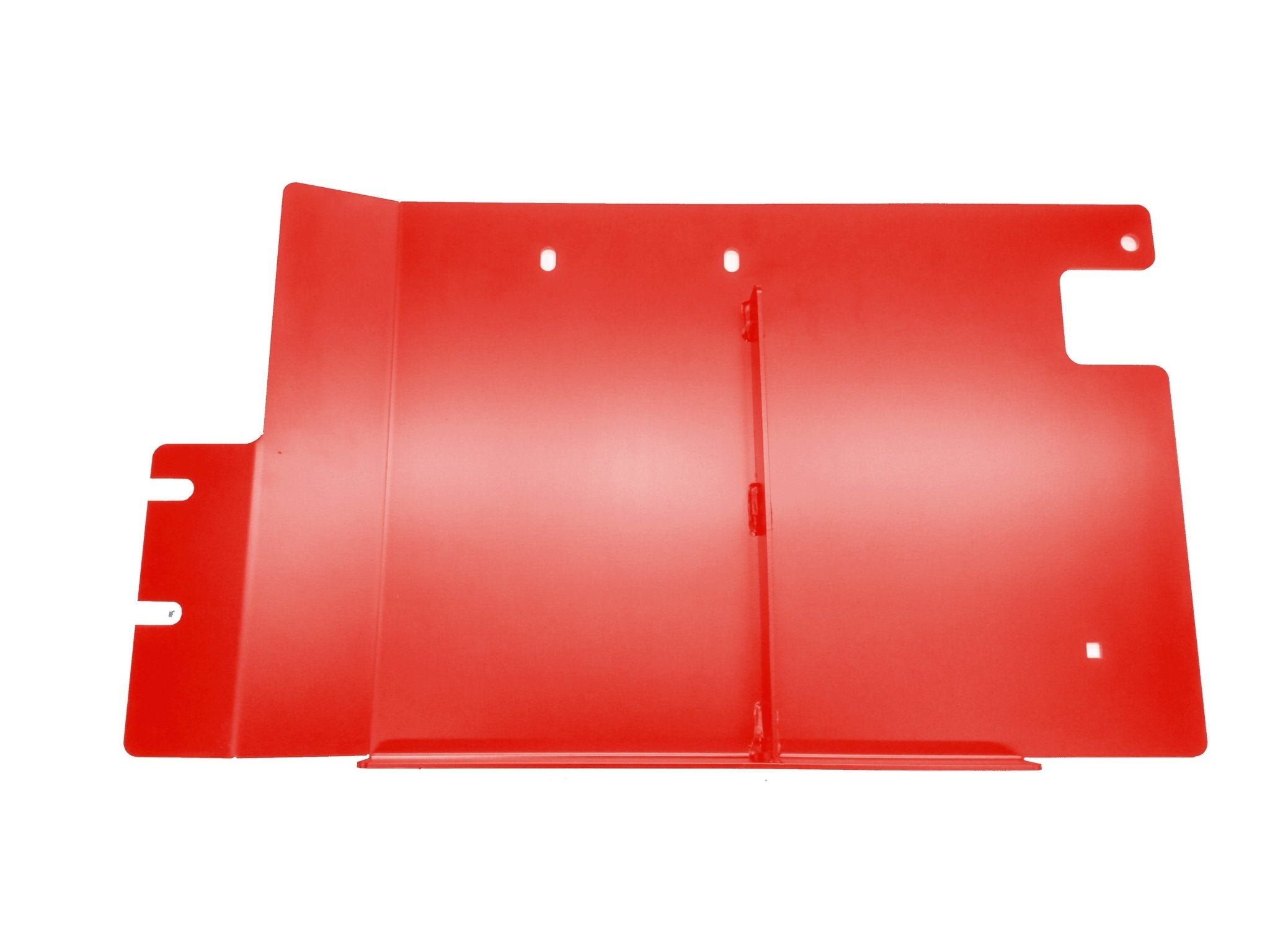 Red transfer case skid plate for Ford Bronco 4-door 2021, steel undercarriage protection