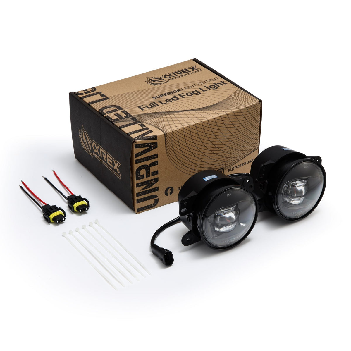 AlphaRex DoubleTap Dual-Color LED Projector Fog Lights for Jeep Wrangler / Jeep Gladiator