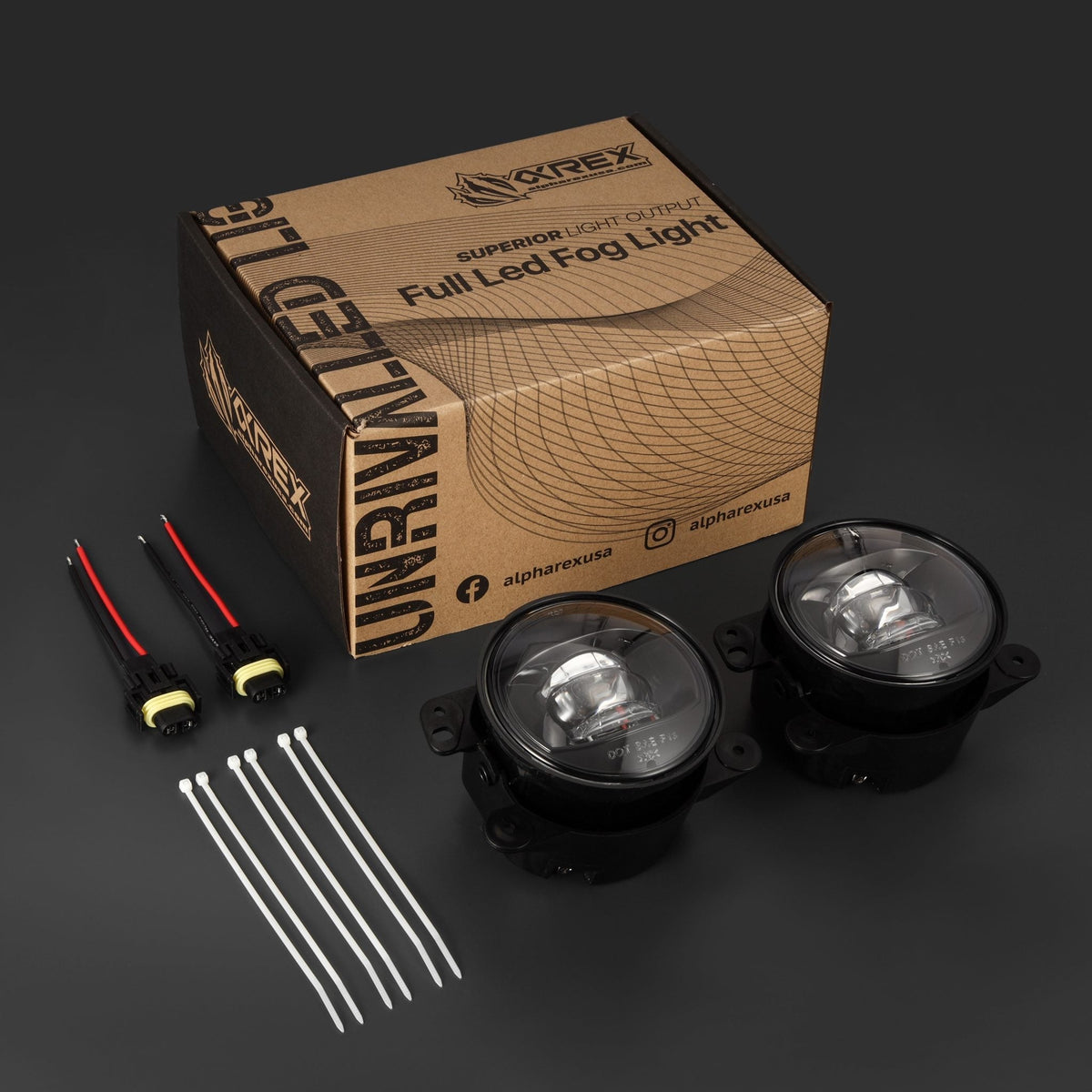 AlphaRex DoubleTap Dual-Color LED Projector Fog Lights for Jeep Wrangler / Jeep Gladiator