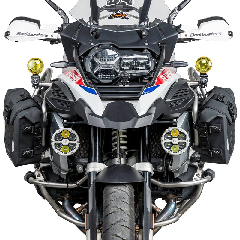 LOBOO Wanderer 6L Inflatable Motorcycle Crash Bar Bags – Waterproof TPU Adventure Side Bags with Air Cushion Protection, Universal Fit for 25mm Crash Bars, Touring & Off-Road Gear(Pair)