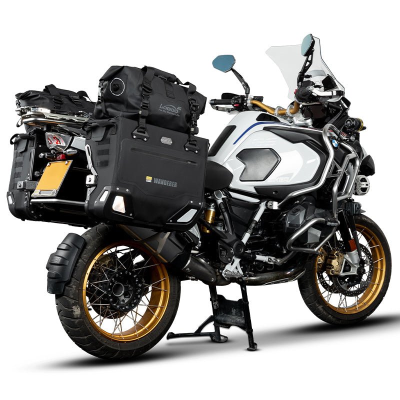 LOBOO Wanderer Series 30L+40L Dual-Purpose Waterproof Side Bags — IPX6 Rated, PP Support Board, Corner Protector, Exhaust-Avoid Design, Anti-Theft System (Requires LOBOO Side Racks)
