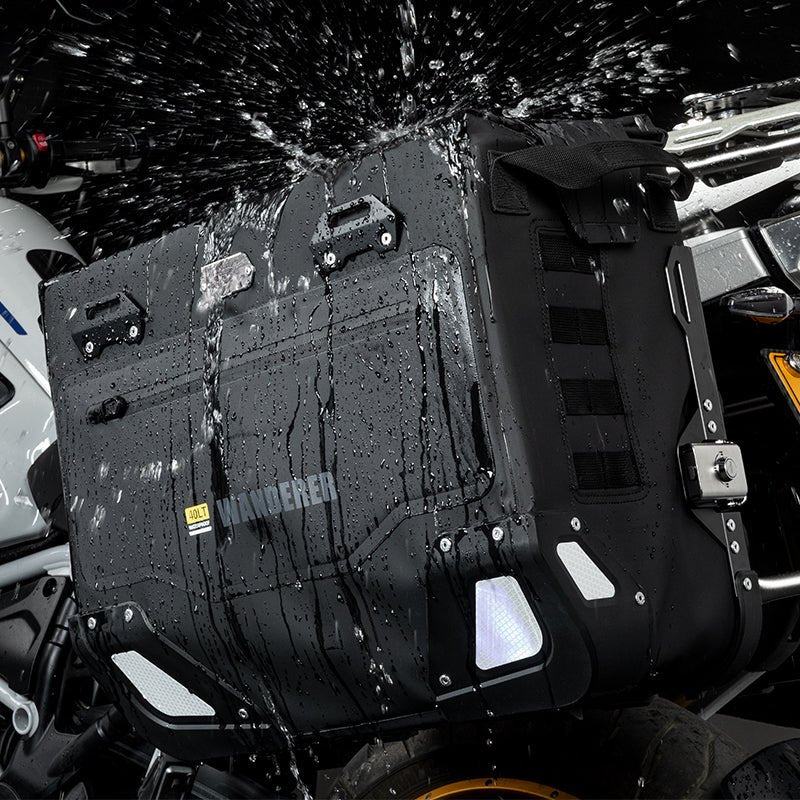 LOBOO Wanderer Series 30L+40L Dual-Purpose Waterproof Side Bags — IPX6 Rated, PP Support Board, Corner Protector, Exhaust-Avoid Design, Anti-Theft System (Requires LOBOO Side Racks)