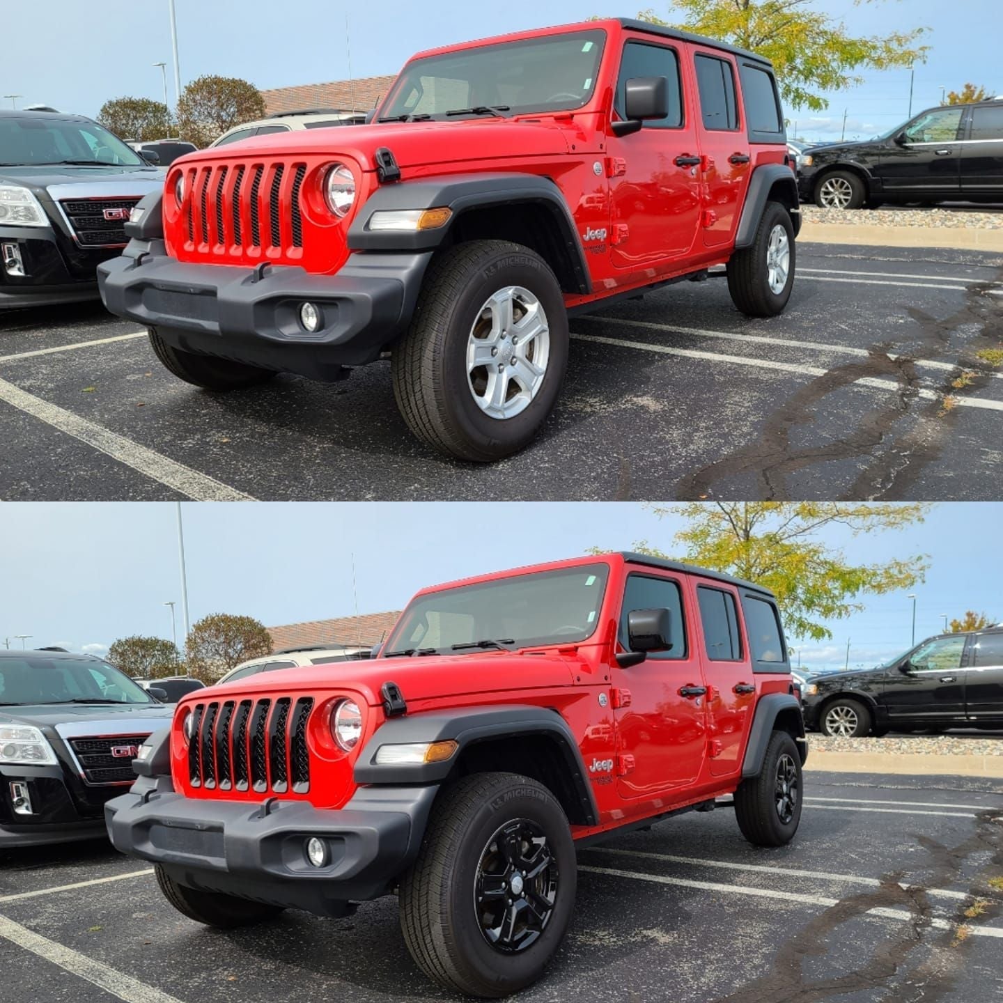 MC6296BLK 20-22 Jeep Gladiator JL 2 PCS No Turn Signal Full Gloss Black Tape-on Mirror Cover