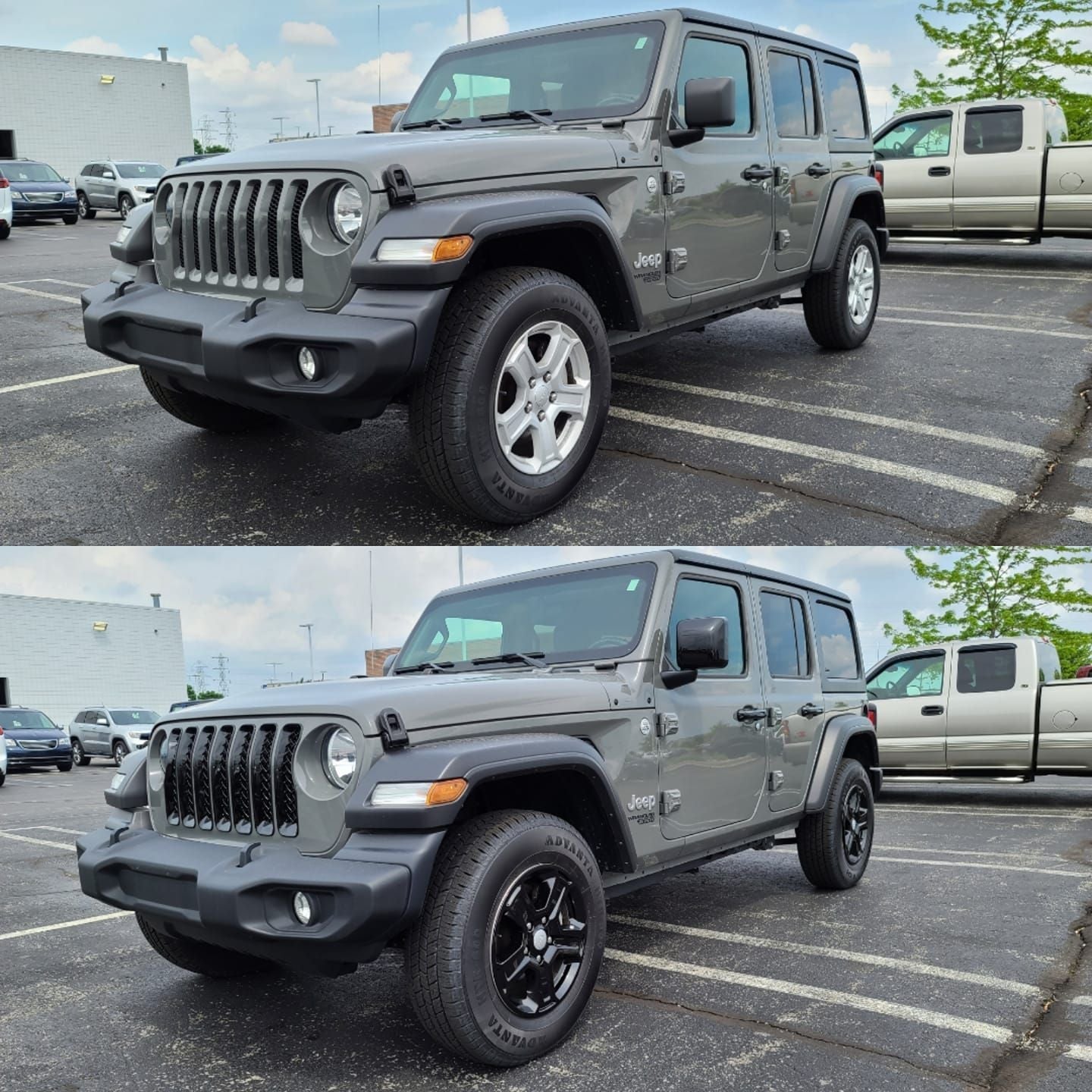 MC6296BLK 18-22 Jeep Wrangler 2 PCS No Turn Signal Full Gloss Black Tape-on Mirror Cover