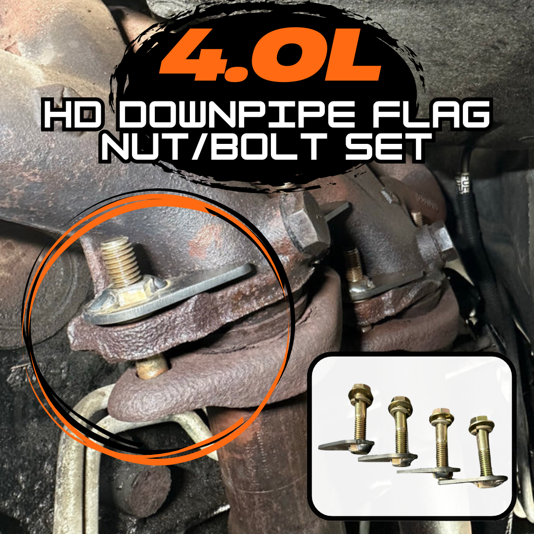 Exhaust Header Down Pipe Bolt and Flag-Nut Set for Jeep TJ / XJ / ZJ / YJ / WJ / LJ